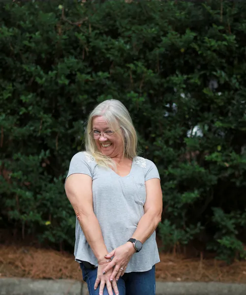 Mobility Concepts crew member in a gray T-shirt