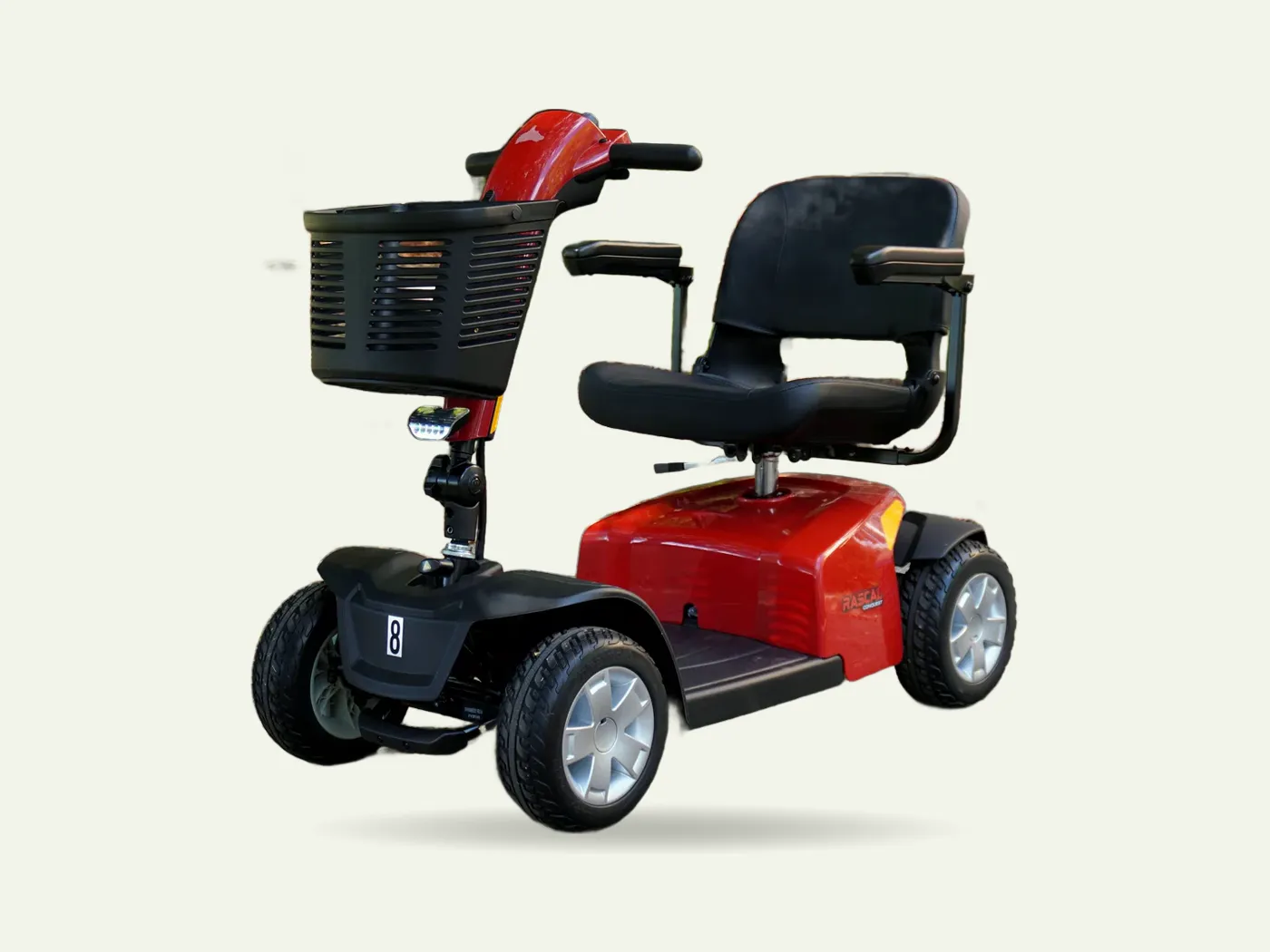 4-wheel mobility scooter from the Mobility Concepts fleet