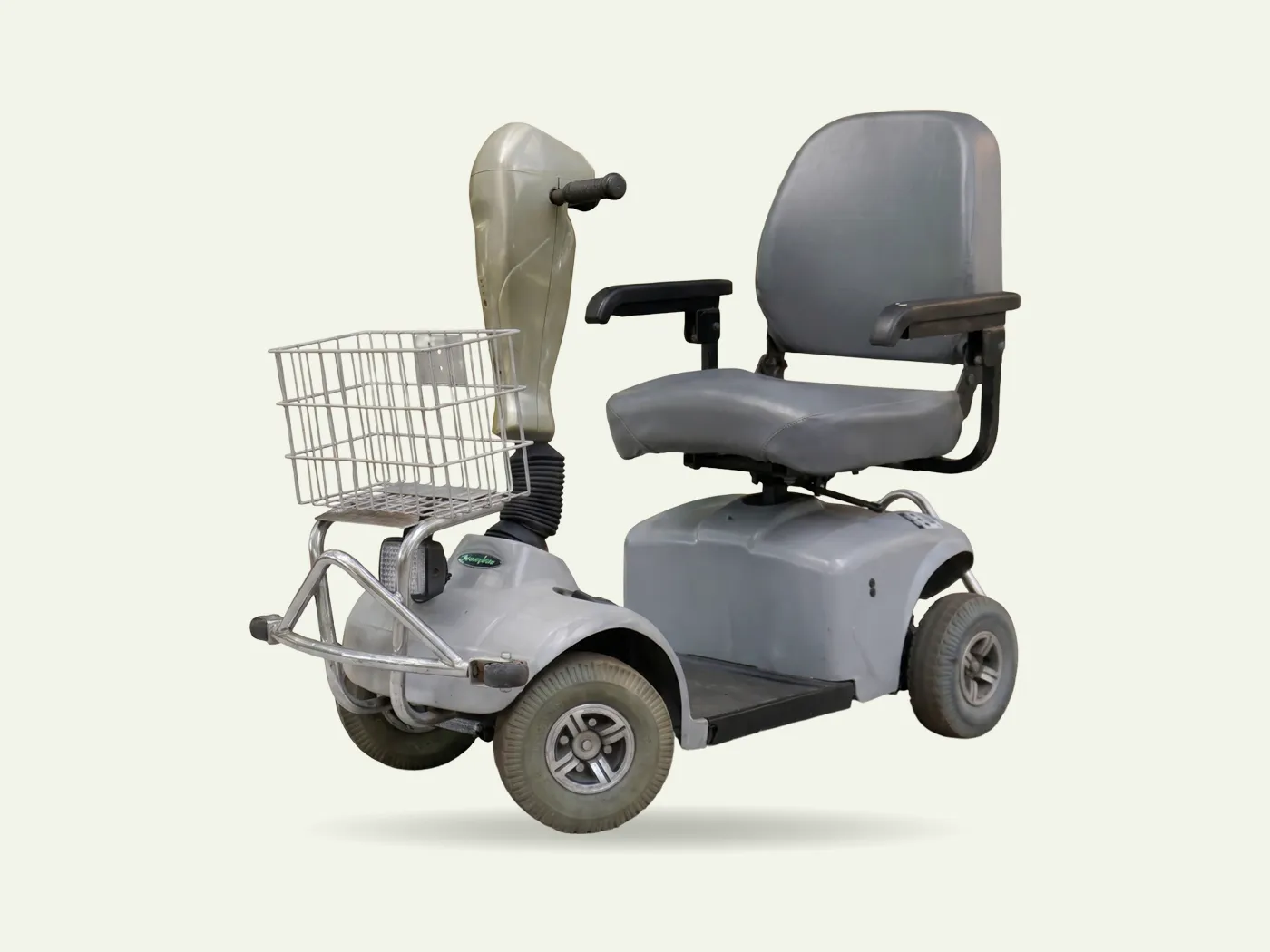 Gray mobility scooter
